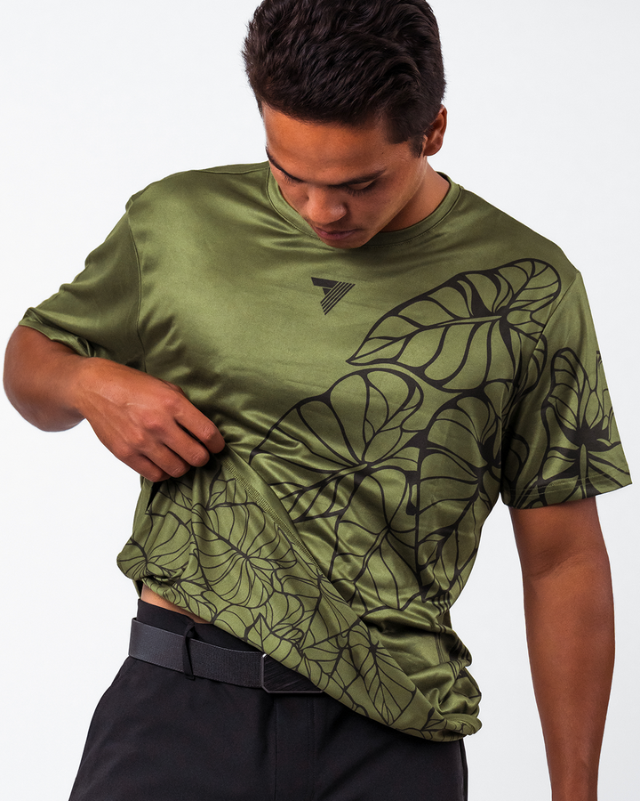 Mana Short Sleeve Shirt - Green Kalo Lau