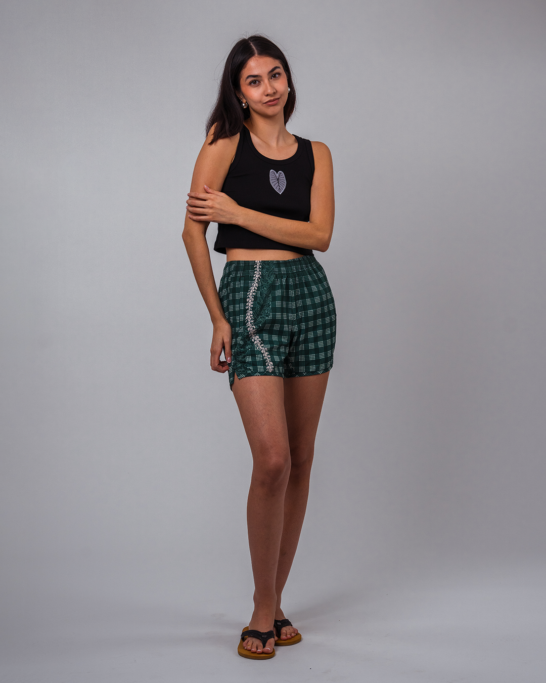 Kalia Shorts - Green Palaka