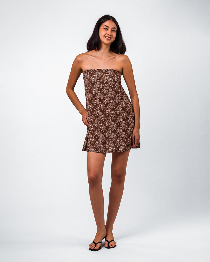Maile Mini Dress - Brown Kalo Lau