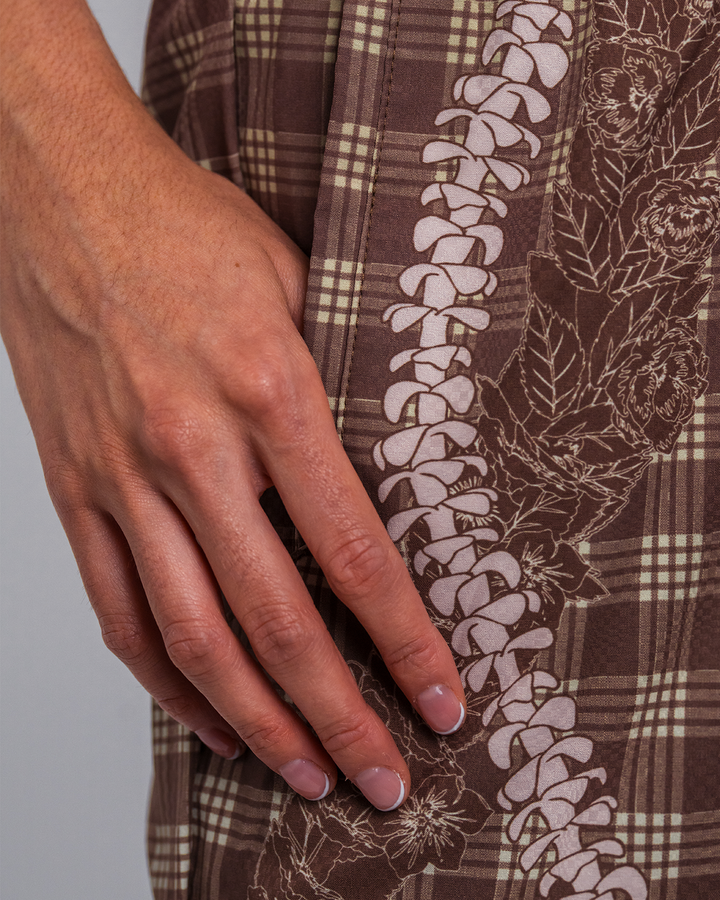 Kalia Shorts - Brown Palaka