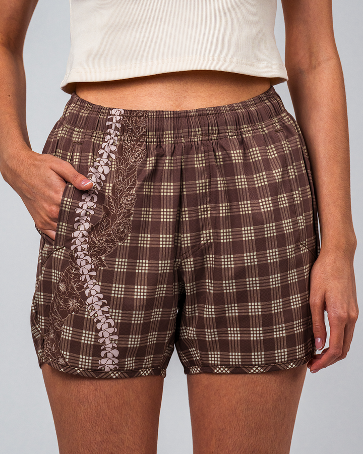 Kalia Shorts - Brown Palaka