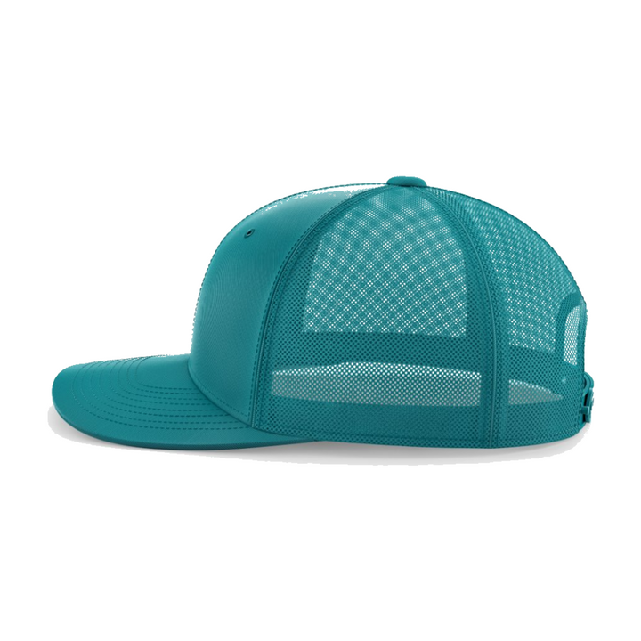 Floral Hat - Blue, side view