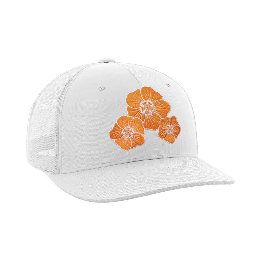 Floral Hat - White, front view