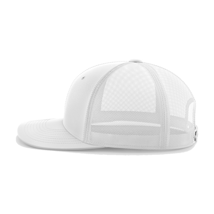 Floral Hat - White, side view