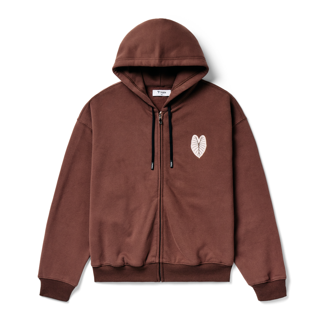 Kalo Quilt Keala Zip Hoodie - Brown