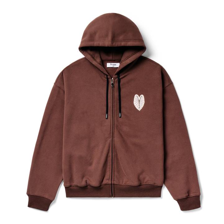 Kalo Quilt Keala Zip Hoodie - Brown