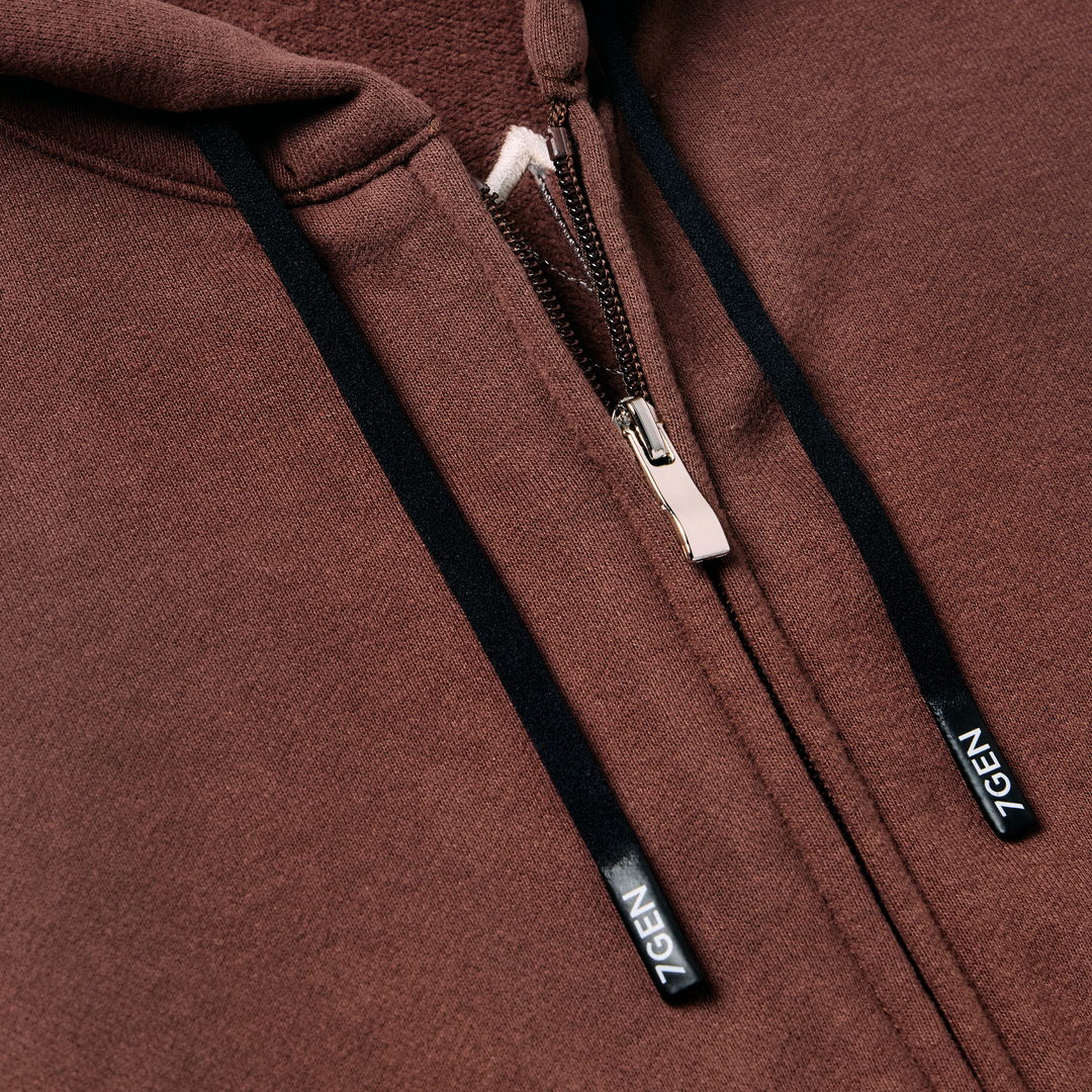 Kalo Quilt Keala Zip Hoodie - Brown