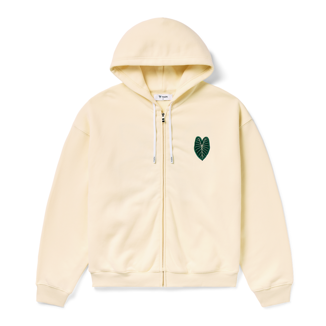 Kalo Quilt Keala Zip Hoodie - Cream