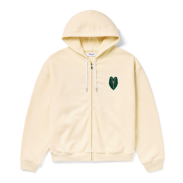 Kalo Quilt Keala Zip Hoodie - Cream