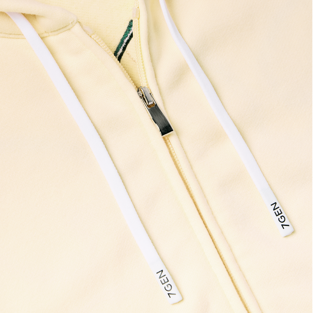Kalo Quilt Keala Zip Hoodie - Cream