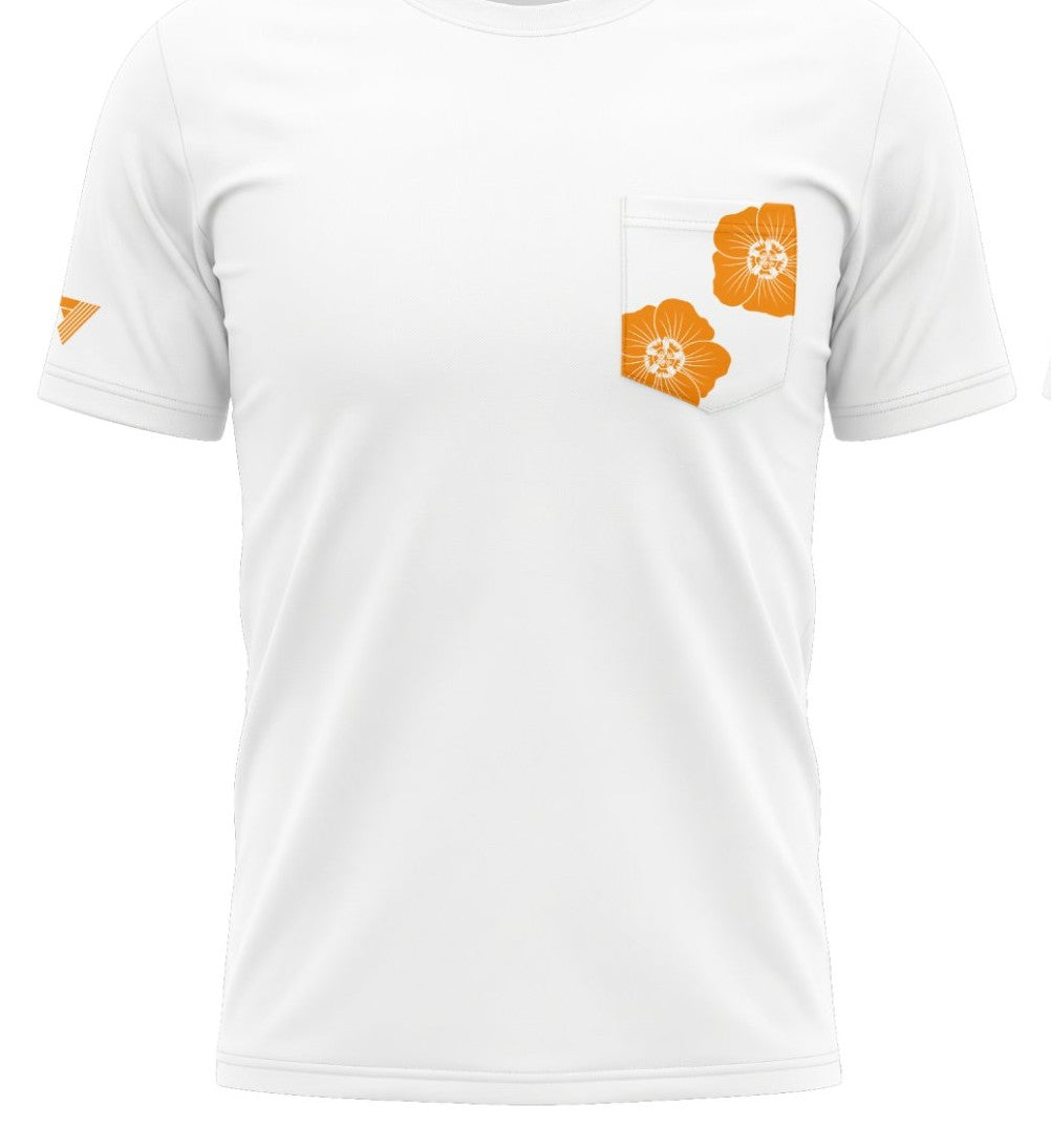 Floral Pocket Tee - White - front